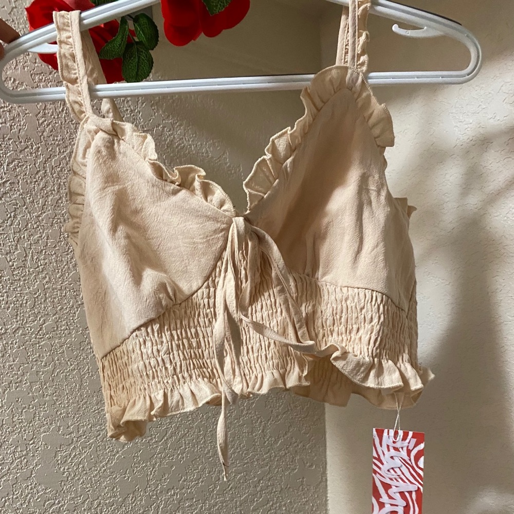 Cropped Ruffle Tank Top